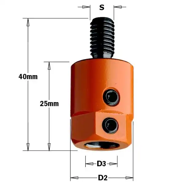 CMT 301.080.02 Boorhouder M8, links 16 mm | Voeg toe aan winkelwagen