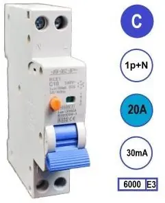 Aardlekautomaat 20A C kar 30mA 2p SEP - 4518105 - Hoge kwaliteit