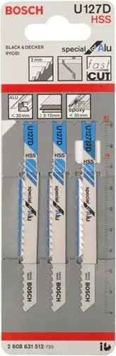 Op = op | Bosch Accessoires Decoupeerzaagblad U 127 D Special for Alu 3st - 2608631512