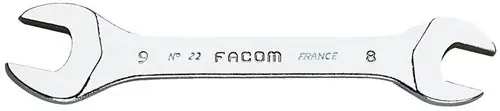 Facom steeksleutel 15° gebogen, metrisch 8x9 mm - 22.8X9 - Nieuw
