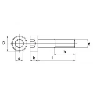 Korting - Kobout 4912A206025 binnenzeskantbout cilinderkop DIN 912 RVS A2 M6x25 mm