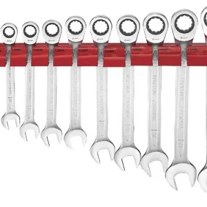 12-delige ratelsteekringsleutelset op muurrek Teng Tools - Net binnen